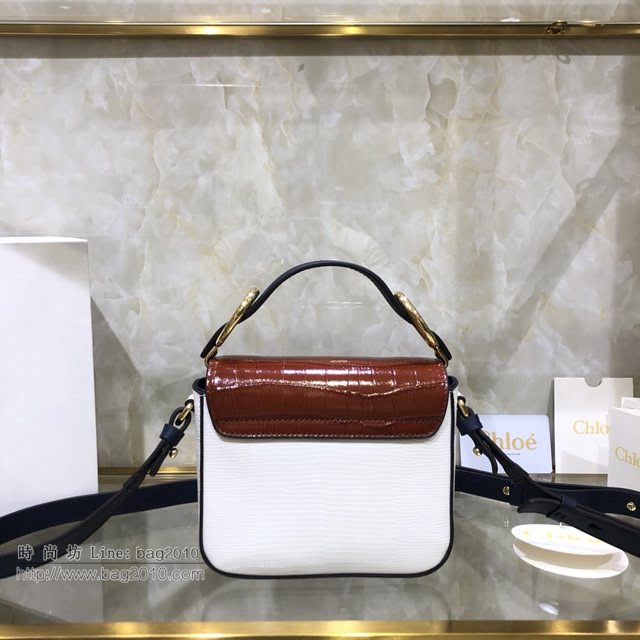 Chloe女包 克洛伊經典C Bag拼色鱷魚壓紋手提包 Chole手提肩背斜挎包  jjh1384